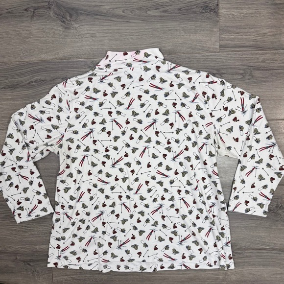 White Stag 18W/20W Ski Skating Winter Print Top – Long Sleeve Mock Neck FLAW - Picture 7 of 12